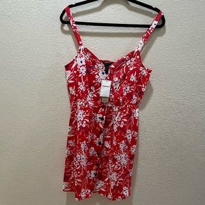 Banana Republic medium petite floral red short summer dress.
